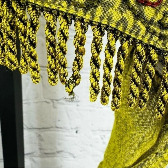Unbranded Fringe Embroidered Yellow Halter Top Free Size - Picture 4 of 6